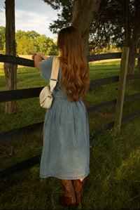 DELILAH DENIM MIDI DRESS