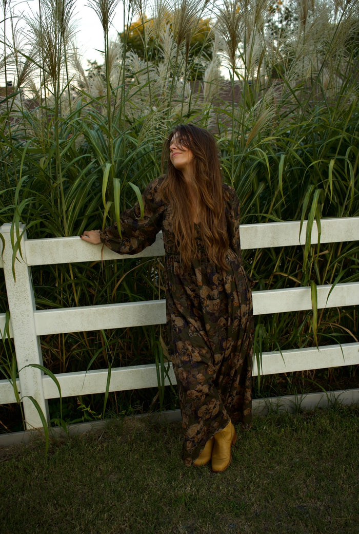 VINTAGE FLORAL MAXI DRESS